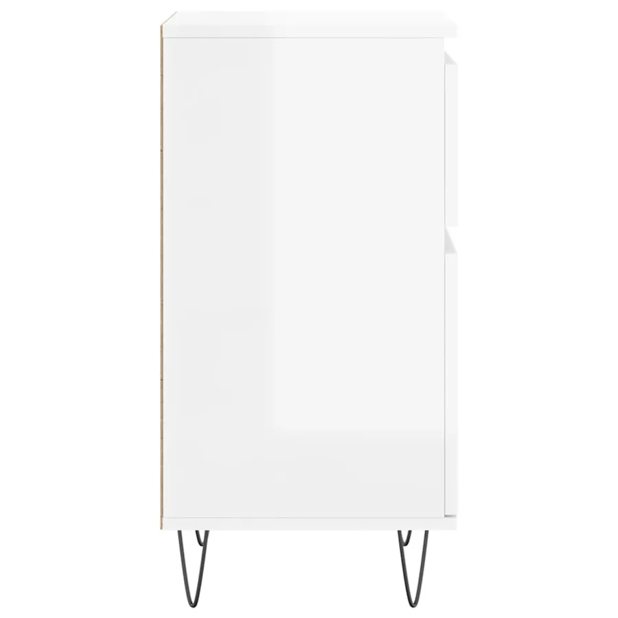 Buffets 2 pcs blanc brillant 40x35x70 cm bois d'ingénierie - 8