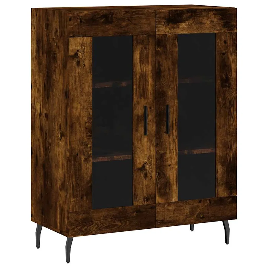 Buffet chêne fumé 69,5x34x90 cm bois d'ingénierie - 2