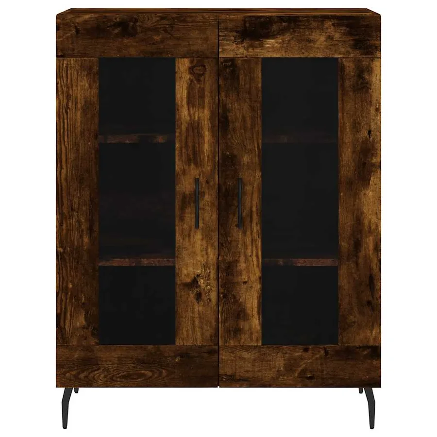 Buffet chêne fumé 69,5x34x90 cm bois d'ingénierie - 5