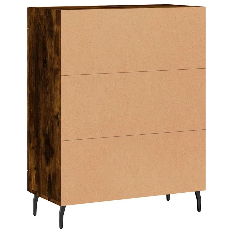 Buffet chêne fumé 69,5x34x90 cm bois d'ingénierie - 8