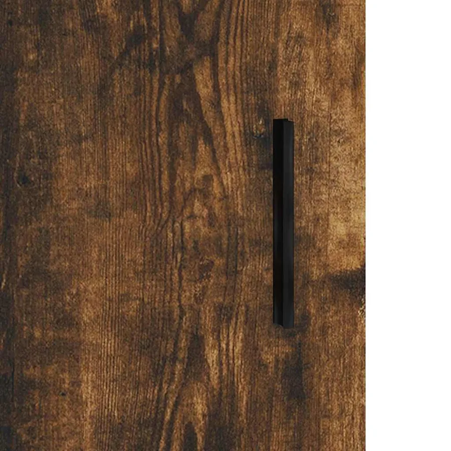 Buffet chêne fumé 69,5x34x90 cm bois d'ingénierie - 9