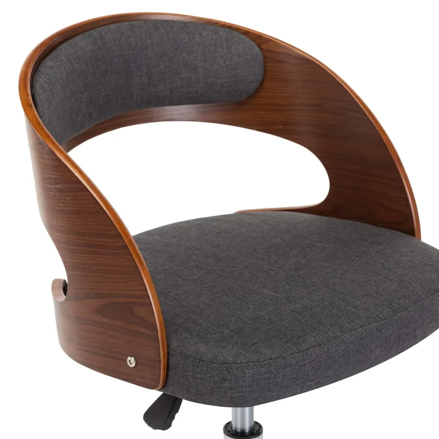 Chaises pivotantes à manger lot de 6 gris bois courbé et tissu - 7