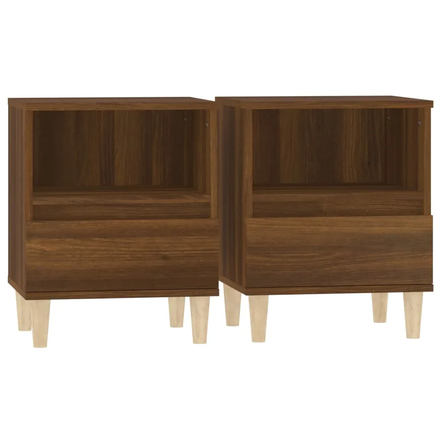 Tables de chevet 2 pcs Chêne marron 40x35x50 cm - 2