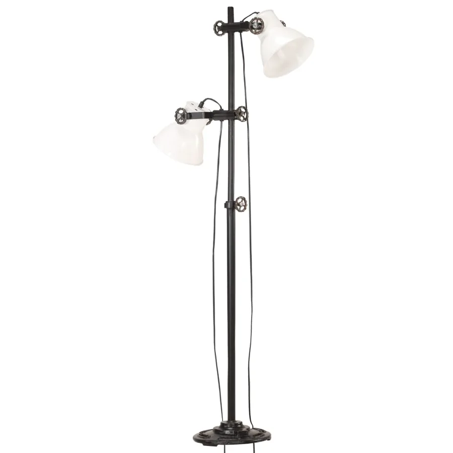 Lampadaire avec 2 abat-jour Blanc E27 Fonte - 2