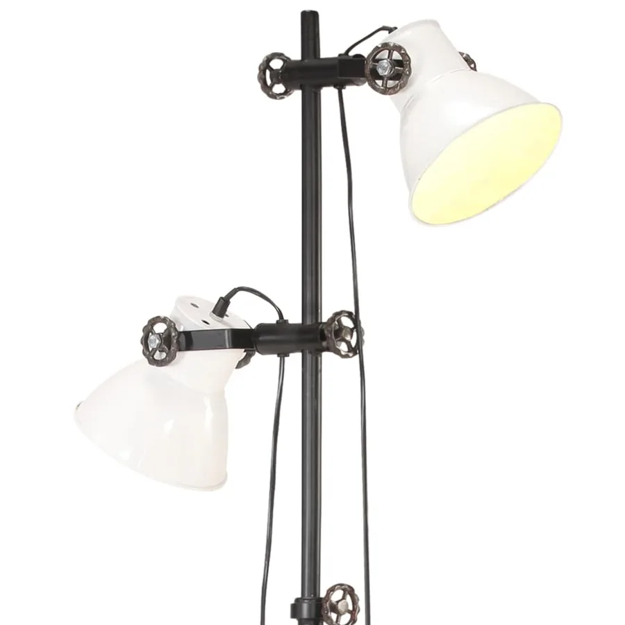 Lampadaire avec 2 abat-jour Blanc E27 Fonte - 5