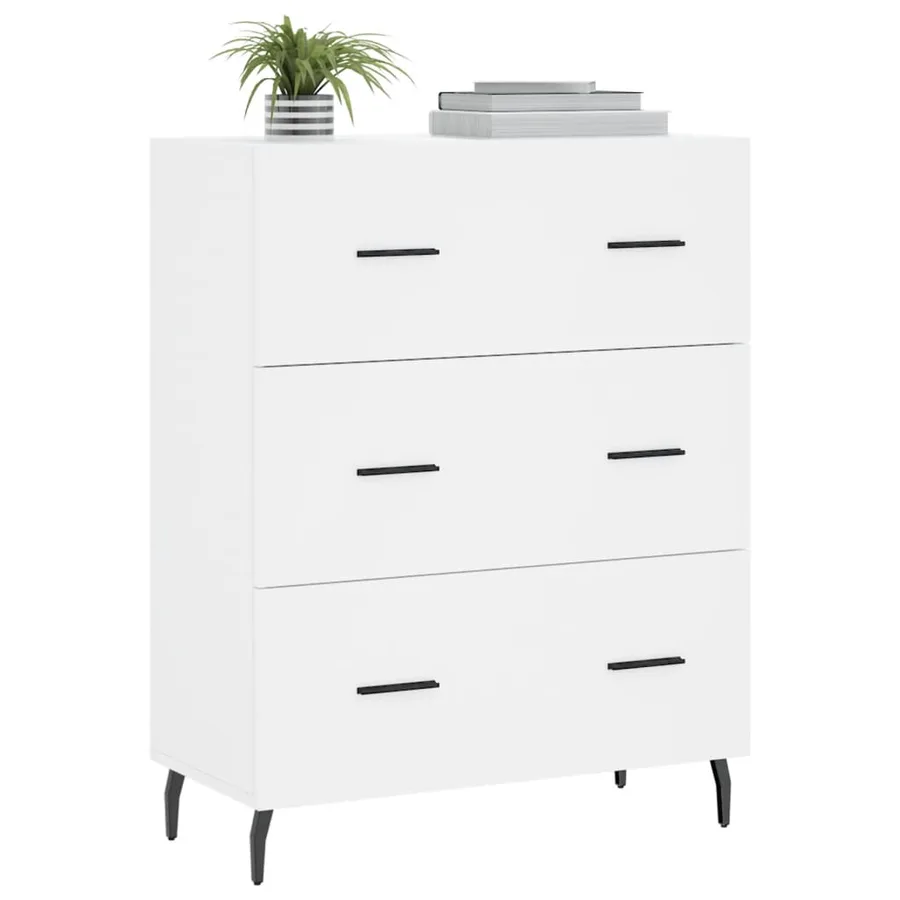 Buffet blanc 69,5x34x90 cm bois d'ingénierie - 3
