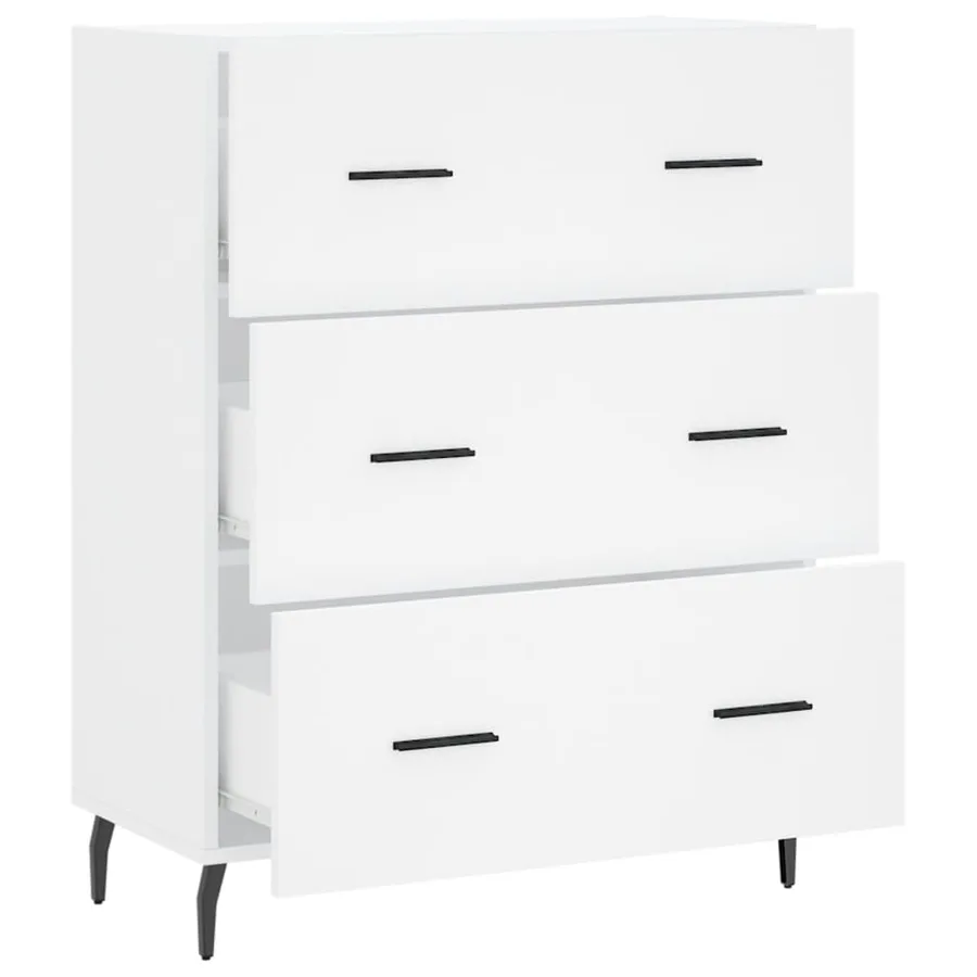 Buffet blanc 69,5x34x90 cm bois d'ingénierie - 6