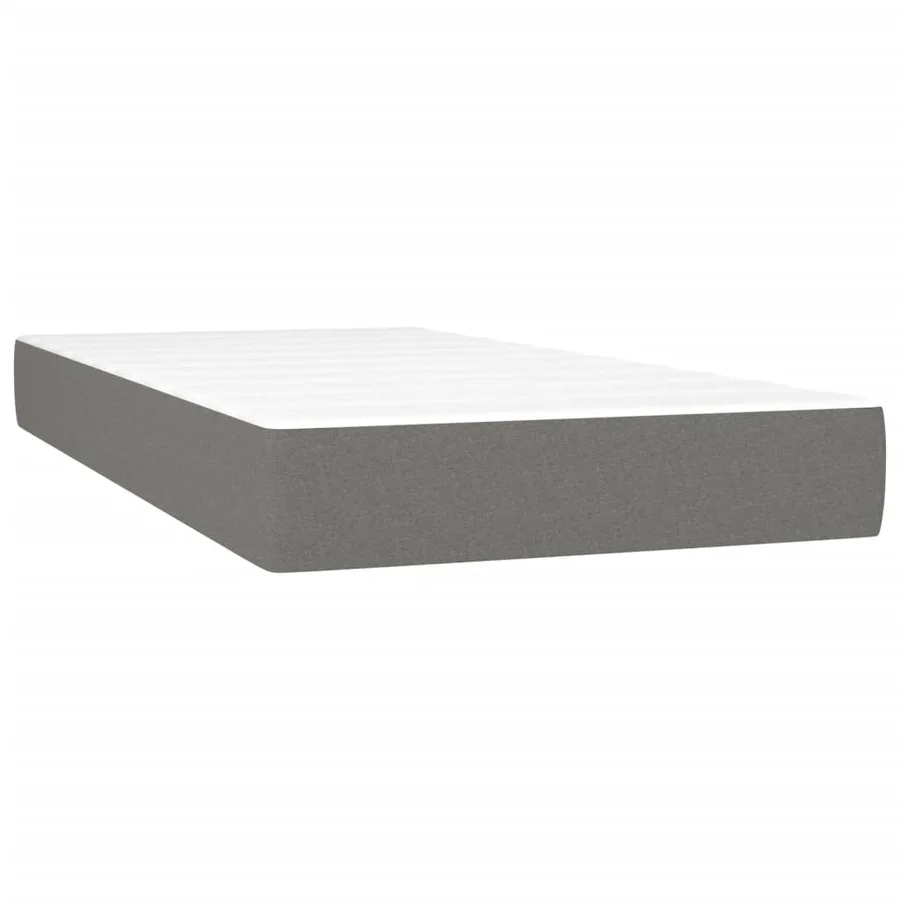 Sommier à lattes de lit matelas LED Gris foncé 90x200cm Tissu - 6