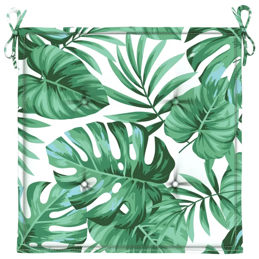 Coussins de chaise lot de 6 motif de feuilles 50x50x4 cm tissu - 5