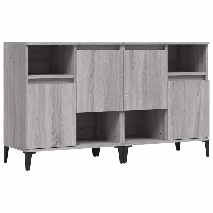 Buffets 2 pcs sonoma gris 60x35x70 cm bois d'ingénierie - 2