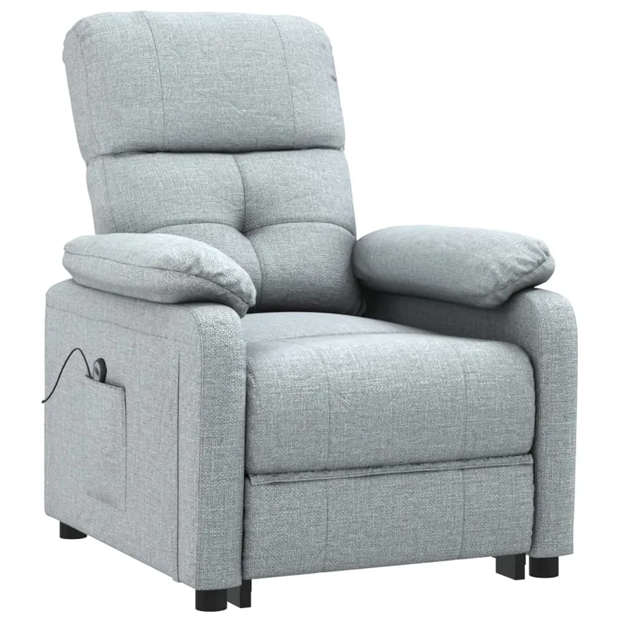Fauteuil inclinable électrique Gris clair Tissu - 3