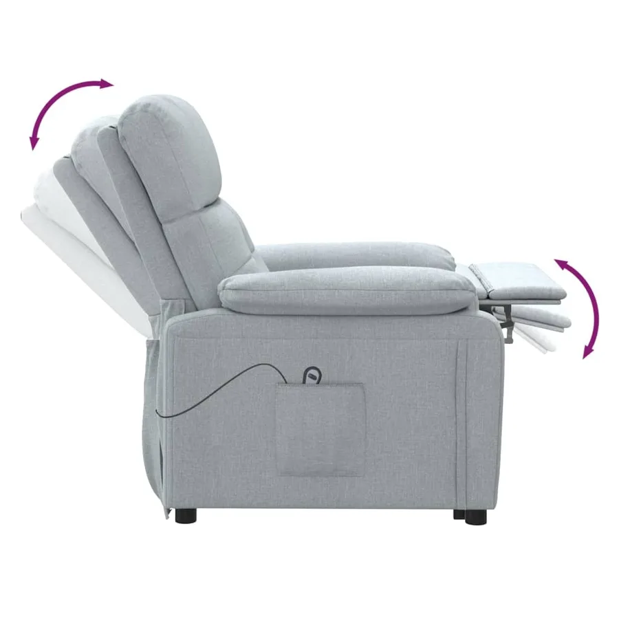 Fauteuil inclinable électrique Gris clair Tissu - 7