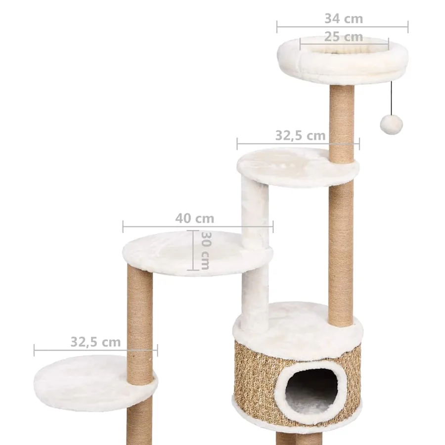 Arbre à chat coussin de luxe et grattoir 148 cm Herbiers marins - 9