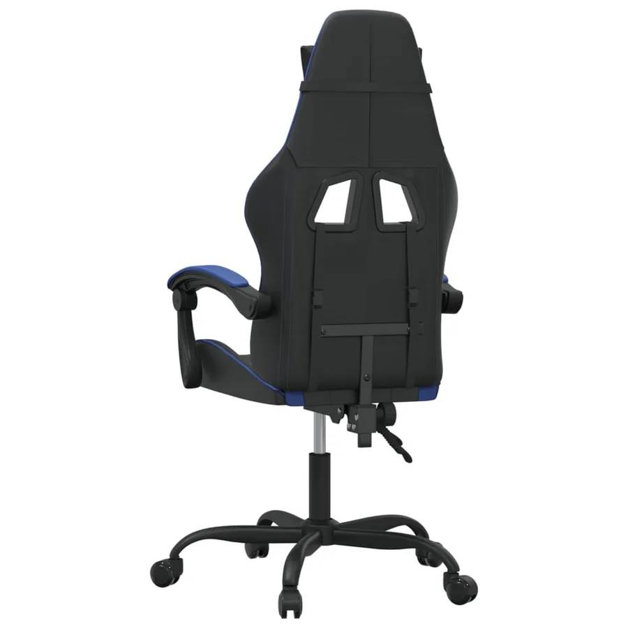 Chaise de jeu pivotante Noir et bleu Similicuir - 5