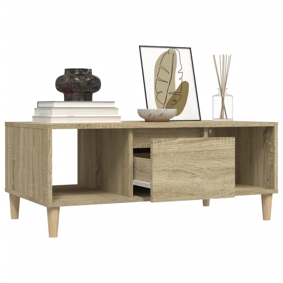 Table basse Chêne sonoma 90x50x36,5 cm Bois d'ingénierie - 5