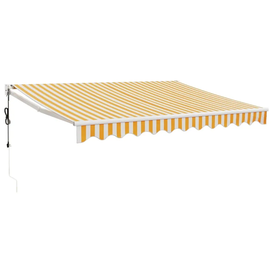Auvent rétractable automatique jaune et blanc 3,5x2,5 m - 2