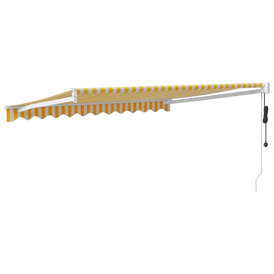 Auvent rétractable automatique jaune et blanc 3,5x2,5 m - 5