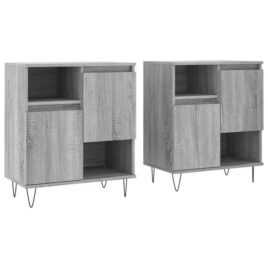 Buffets 2 pcs sonoma gris bois d'ingénierie - 2