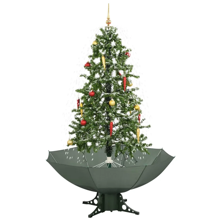 Arbre de Noël neigeux avec base de parapluie Vert 170 cm - 2