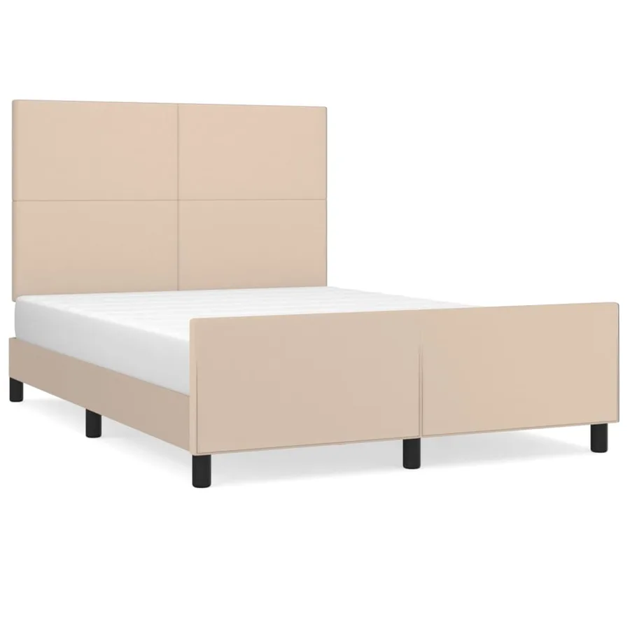 Cadre de lit sans matelas cappuccino 140x190 cm similicuir - 2
