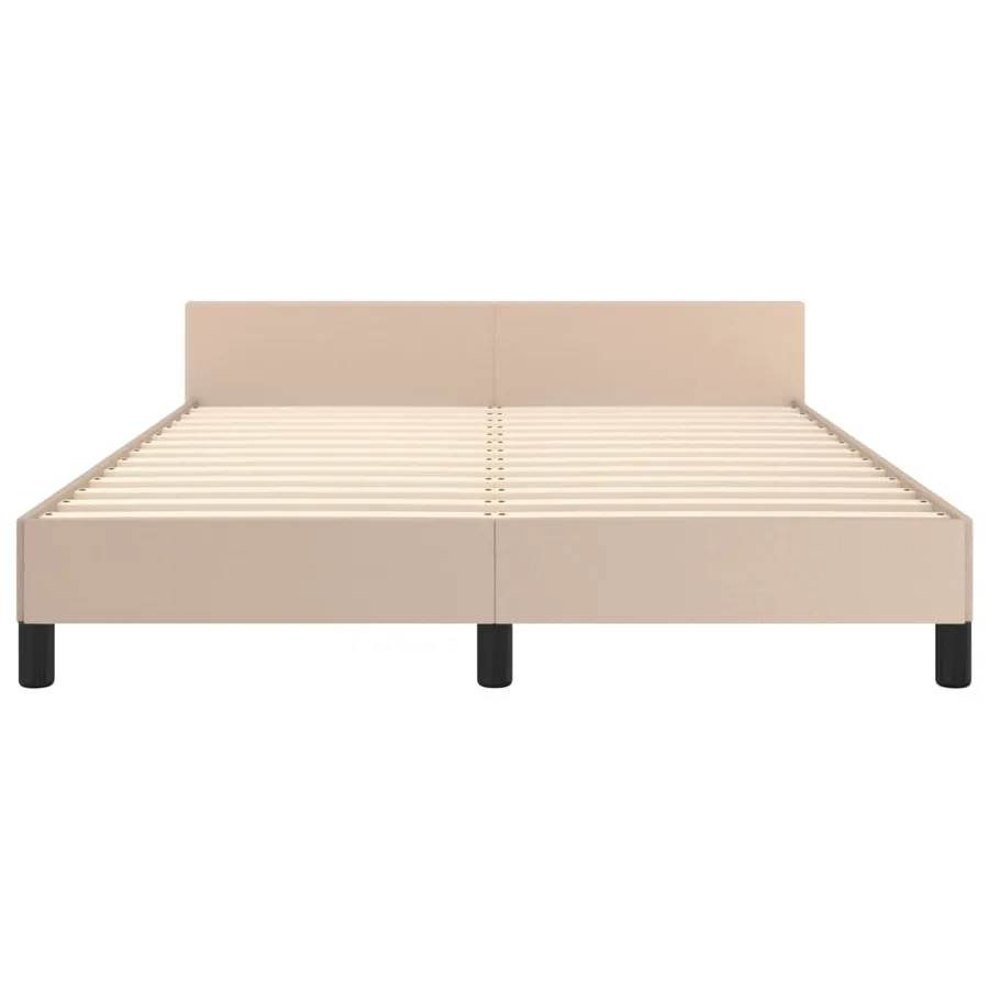 Cadre de lit sans matelas cappuccino 140x190 cm similicuir - 6