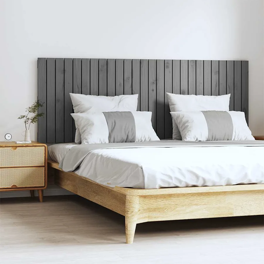 Tête de lit murale Gris 166x3x60 cm Bois massif de pin