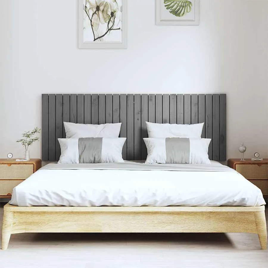 Tête de lit murale Gris 166x3x60 cm Bois massif de pin - 3