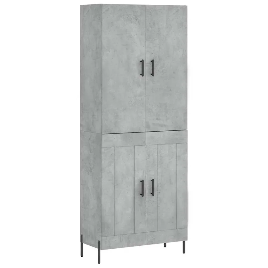 Buffet haut Gris béton 69,5x34x180 cm Bois d'ingénierie - 2