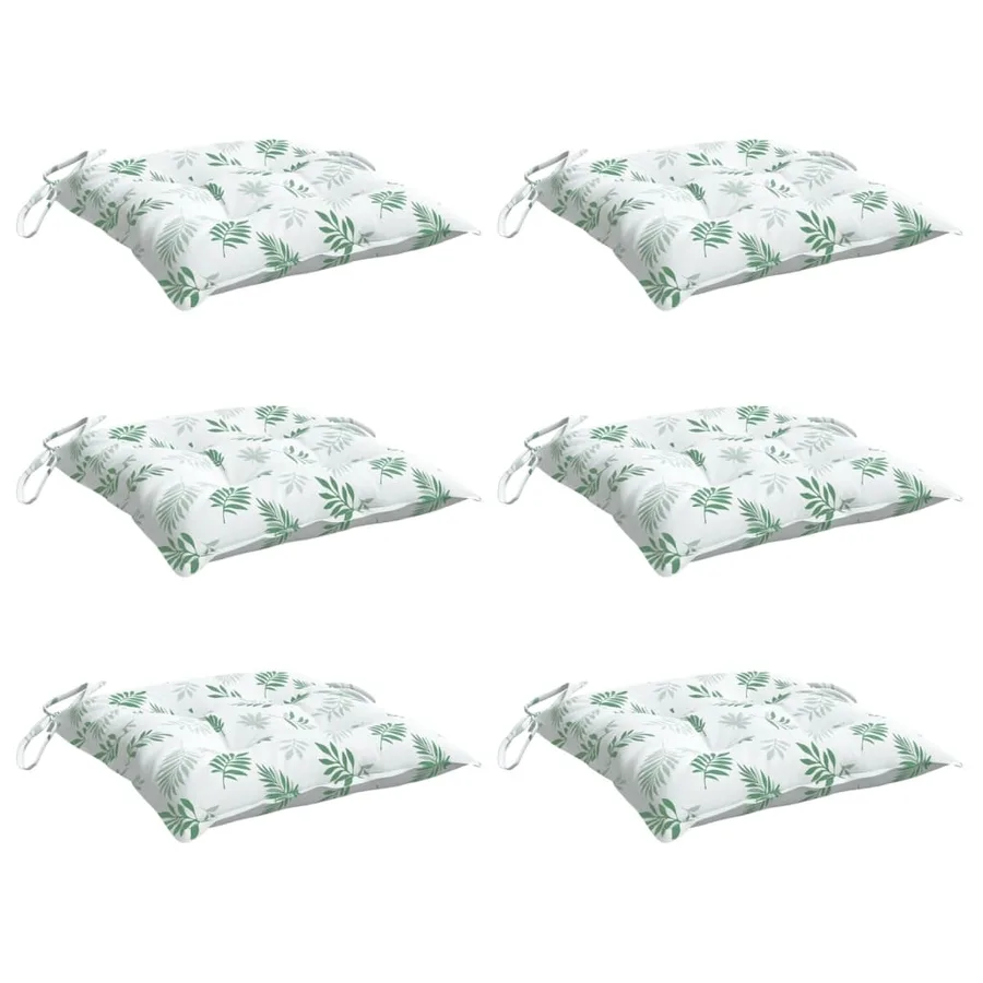 Coussins de chaise lot de 6 à motif de feuilles 50x50x7 cm - 3