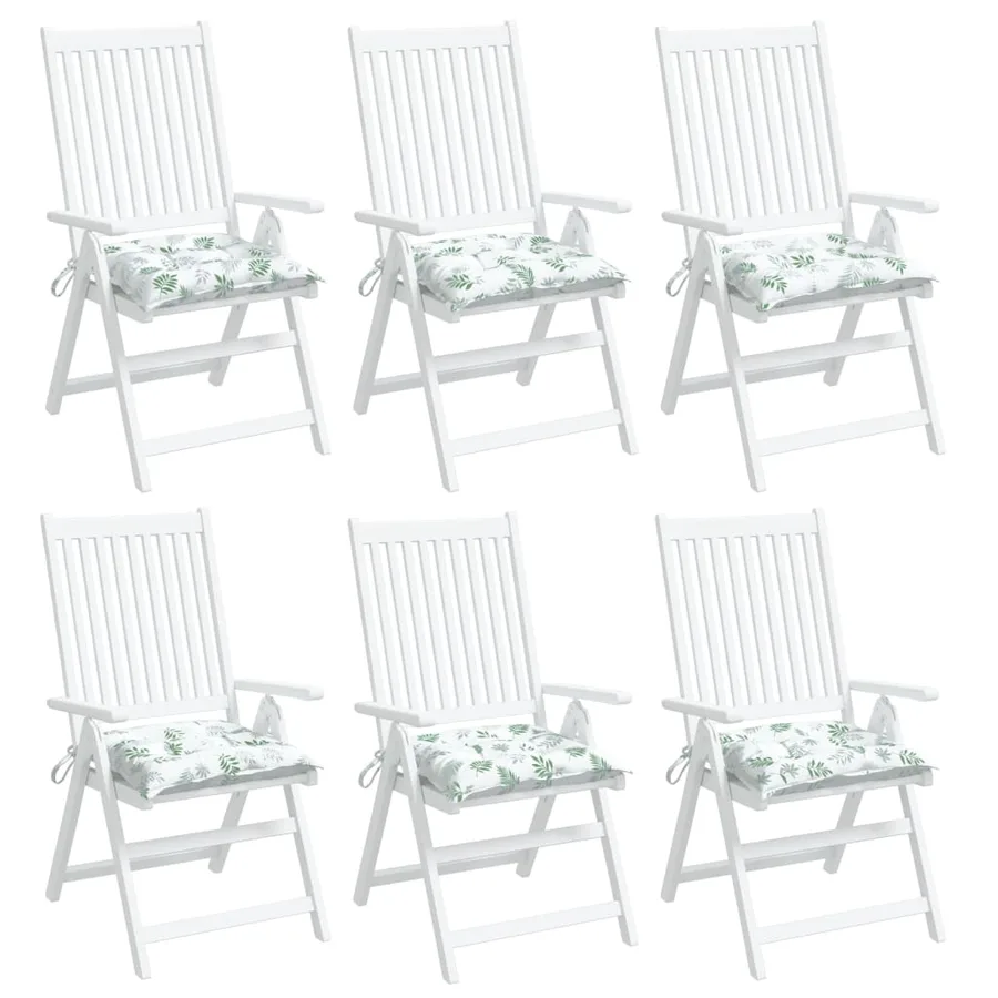 Coussins de chaise lot de 6 à motif de feuilles 50x50x7 cm - 4