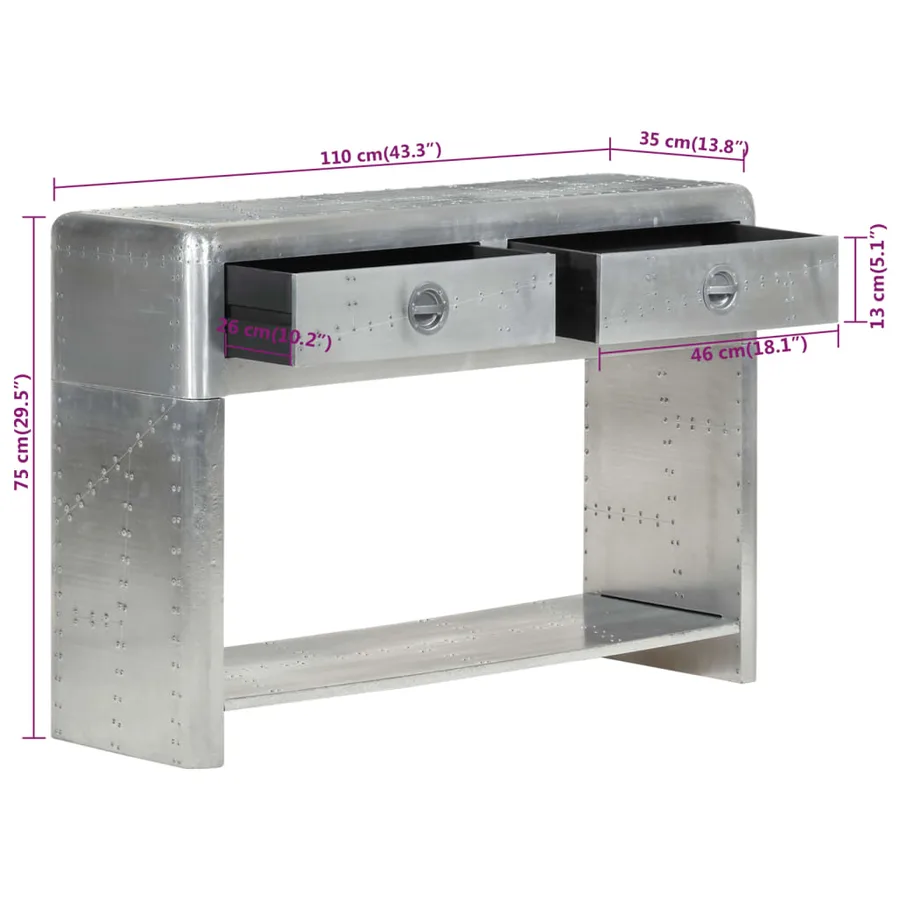 Buffet de style aviation 110x35x75 cm Métal - 7