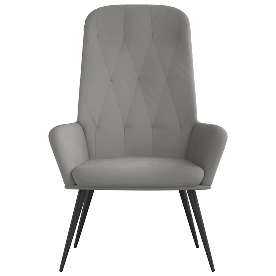 Chaise de relaxation Gris clair Velours - 3