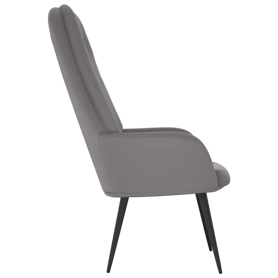 Chaise de relaxation Gris clair Velours - 4