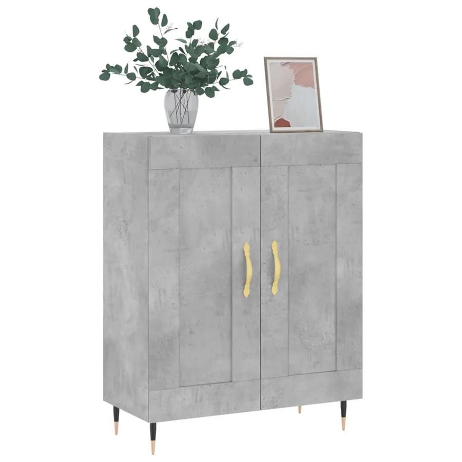 Buffet gris béton 69,5x34x90 cm bois d'ingénierie - 3