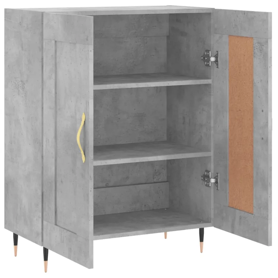 Buffet gris béton 69,5x34x90 cm bois d'ingénierie - 6