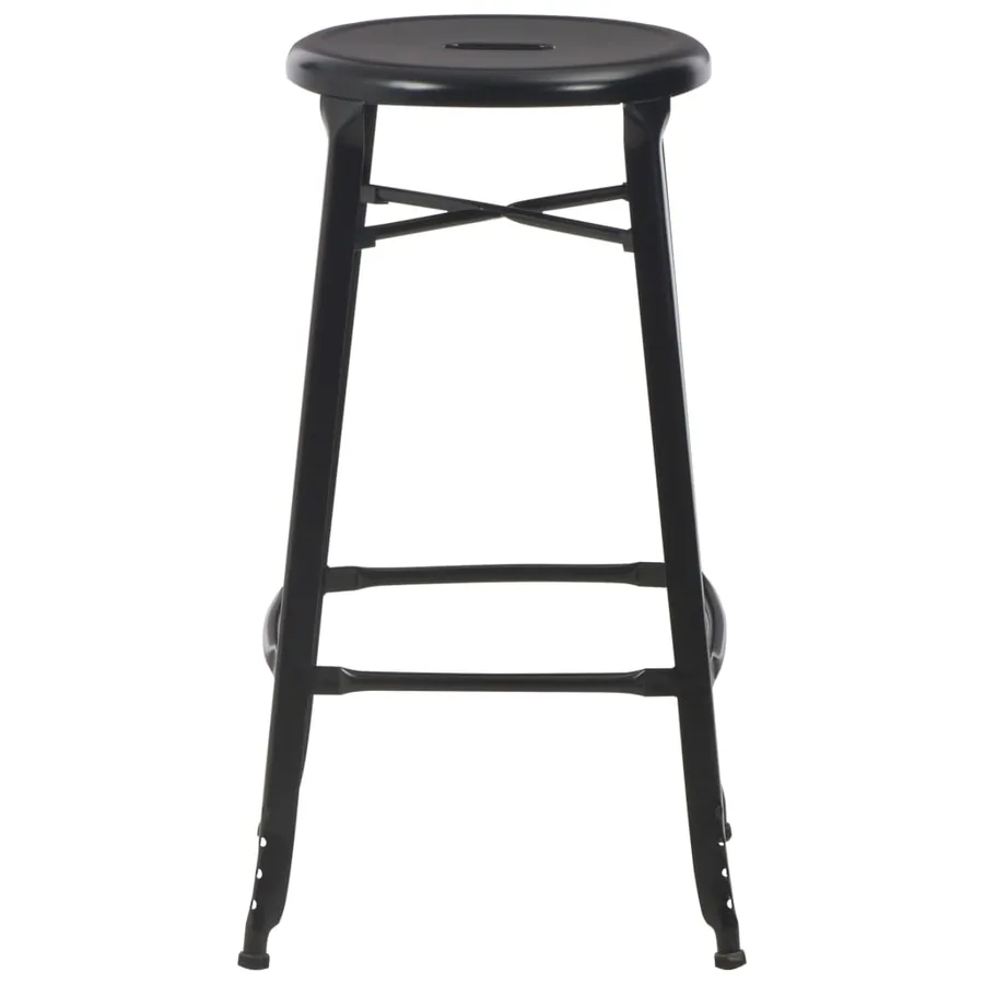 Tabourets de bar lot de 6 noir acier - 3