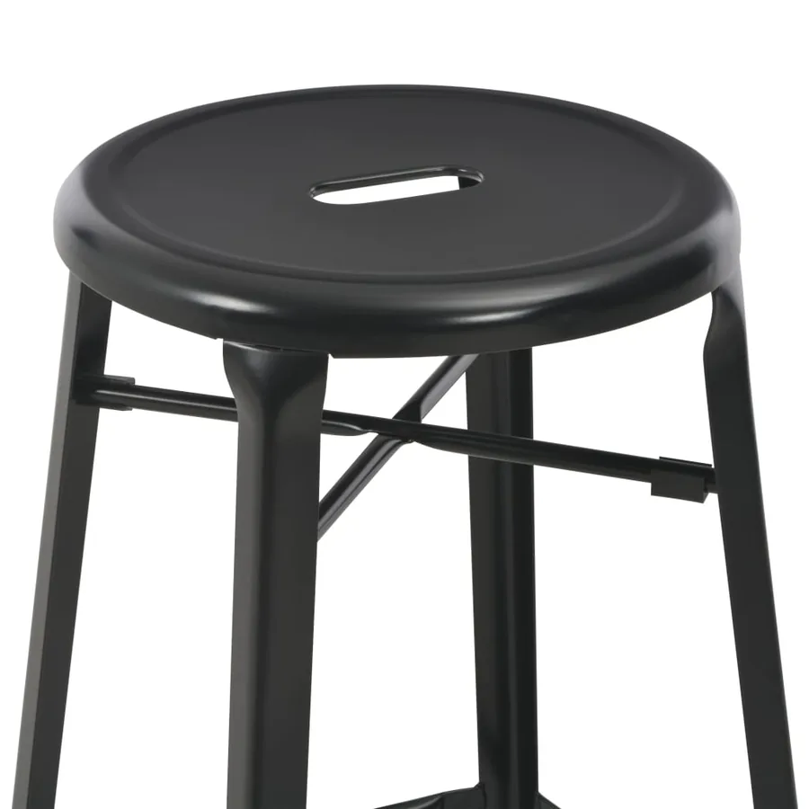 Tabourets de bar lot de 6 noir acier - 4
