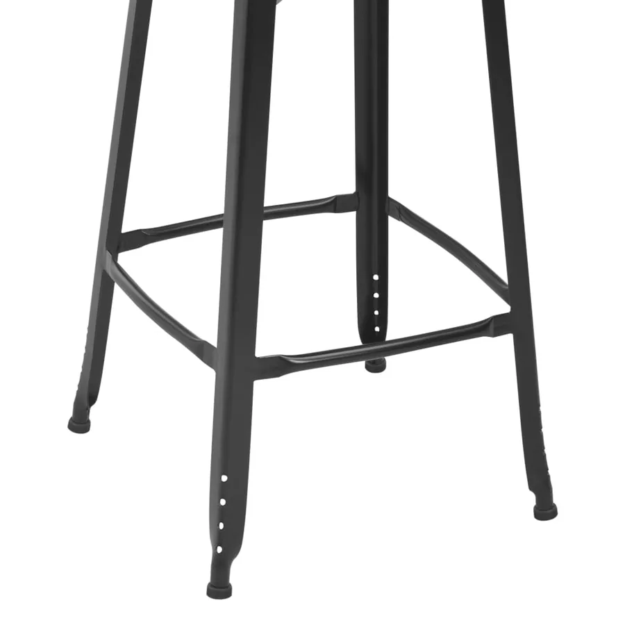 Tabourets de bar lot de 6 noir acier - 5
