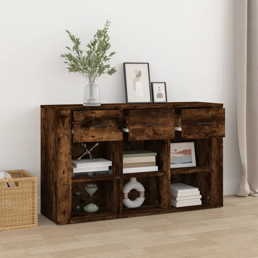 Buffet Chêne fumé 100x30x59,5 cm Bois d'ingénierie - 3