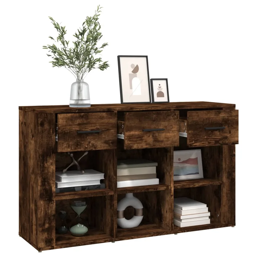 Buffet Chêne fumé 100x30x59,5 cm Bois d'ingénierie - 5