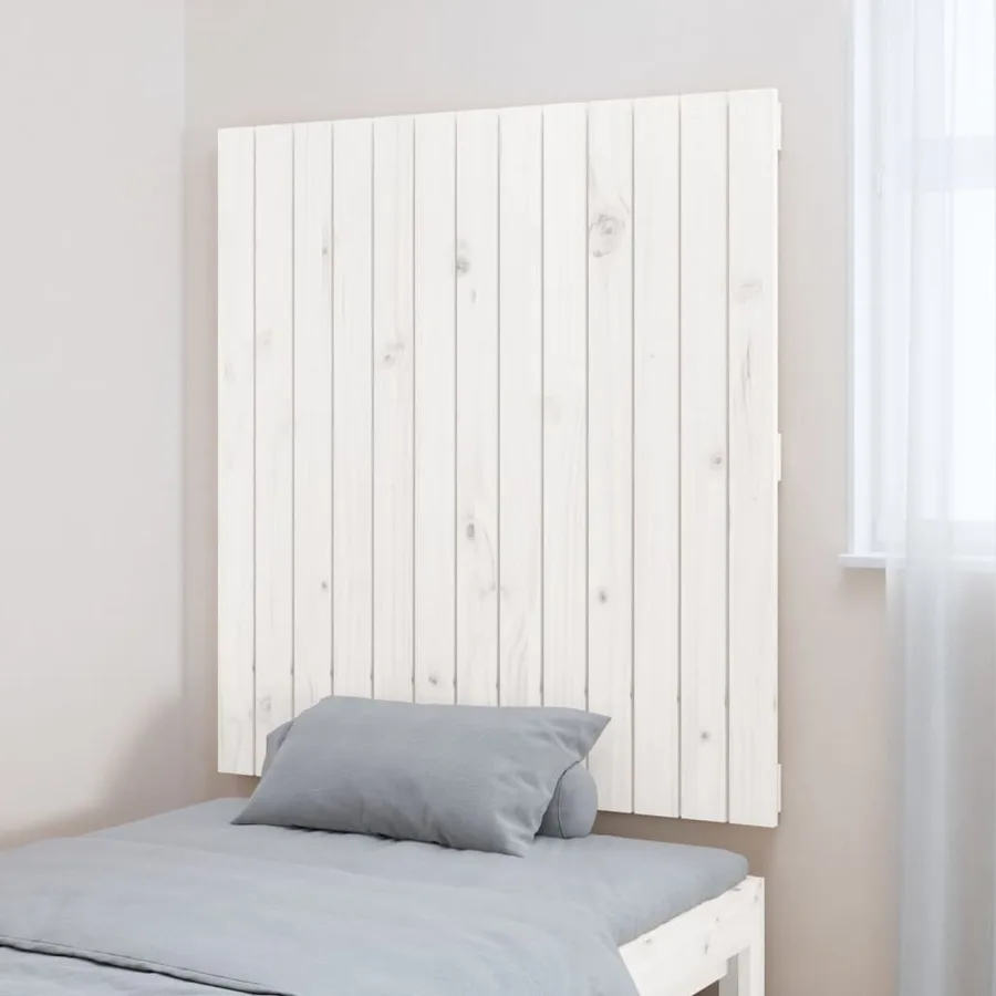 Tête de lit murale Blanc 82,5x3x90 cm Bois massif de pin - 3