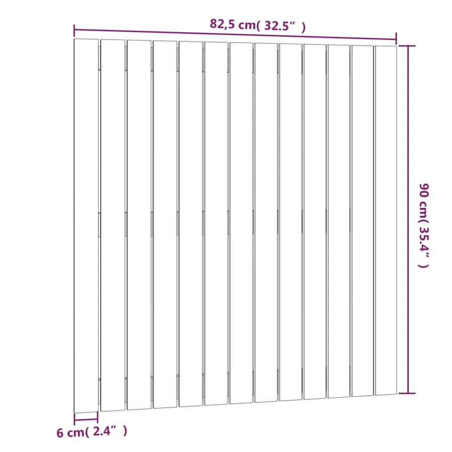 Tête de lit murale Blanc 82,5x3x90 cm Bois massif de pin - 8