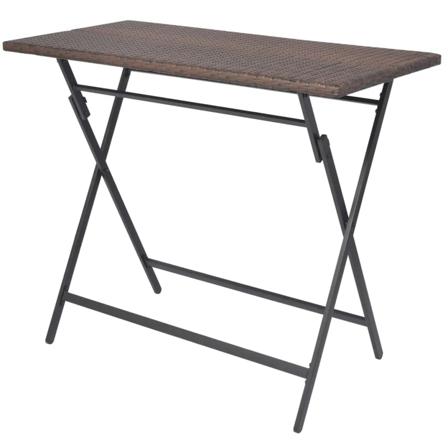 Ensemble à manger d'extérieur pliable 7pcs Acier Résine tressée - 4