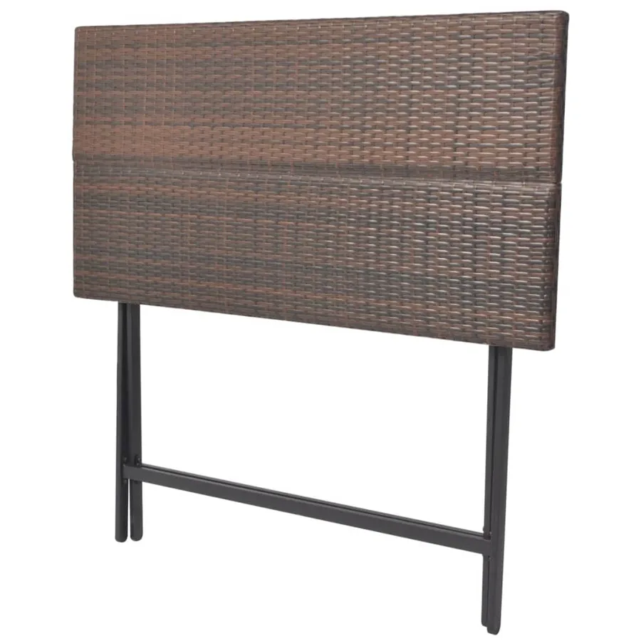 Ensemble à manger d'extérieur pliable 7pcs Acier Résine tressée - 5