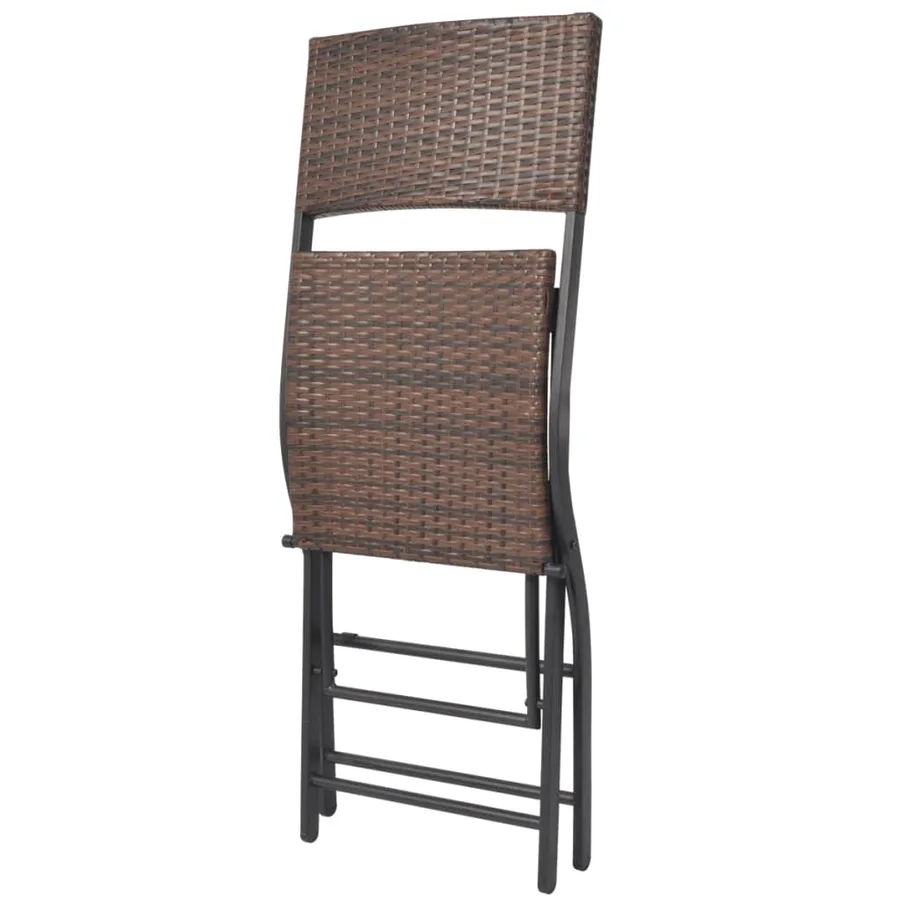 Ensemble à manger d'extérieur pliable 7pcs Acier Résine tressée - 7