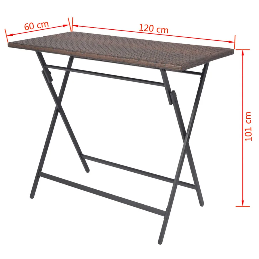 Ensemble à manger d'extérieur pliable 7pcs Acier Résine tressée - 8