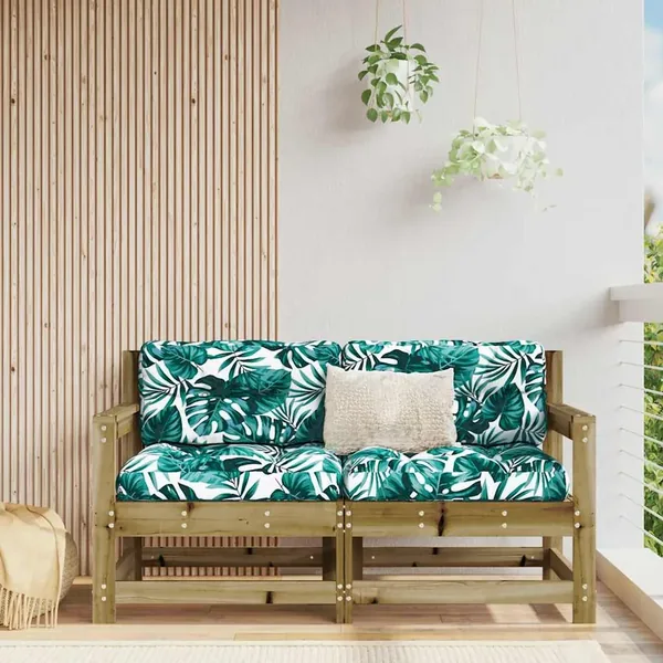 Chaises de jardin avec coussins lot de 2 bois de pin imprégné