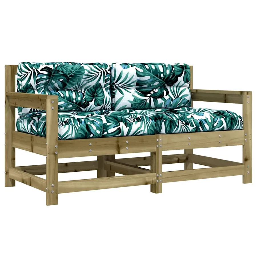 Chaises de jardin avec coussins lot de 2 bois de pin imprégné - 2