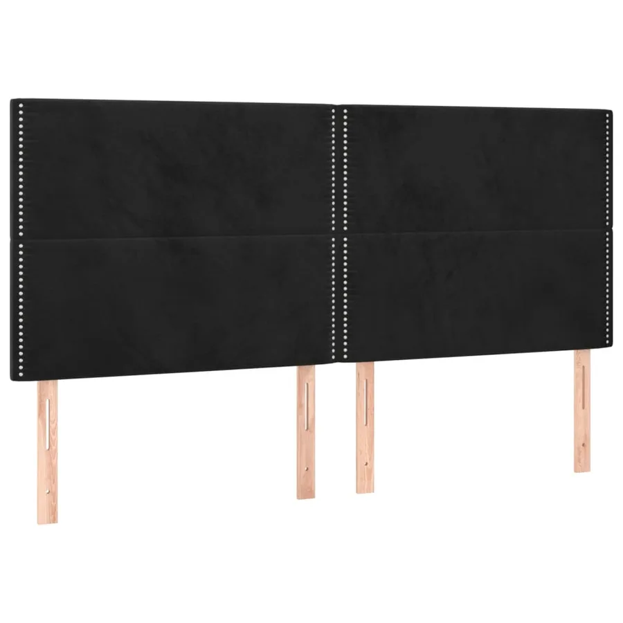 Sommier à lattes de lit et matelas Noir 200x200 cm Velours - 6
