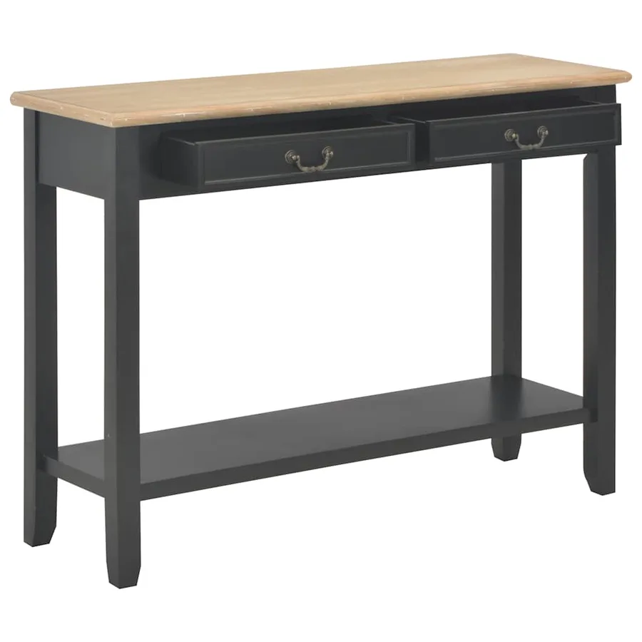 Table console Noir 110x35x80 cm Bois - 2